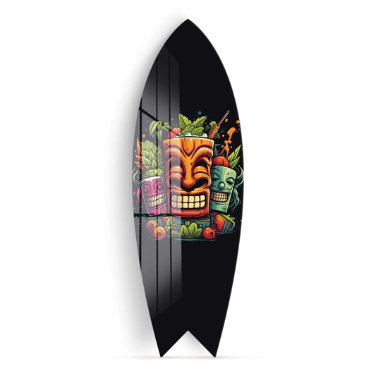 Vivantes Decorative Surfing Board in 4mm Tempered Glass-Smiley Art