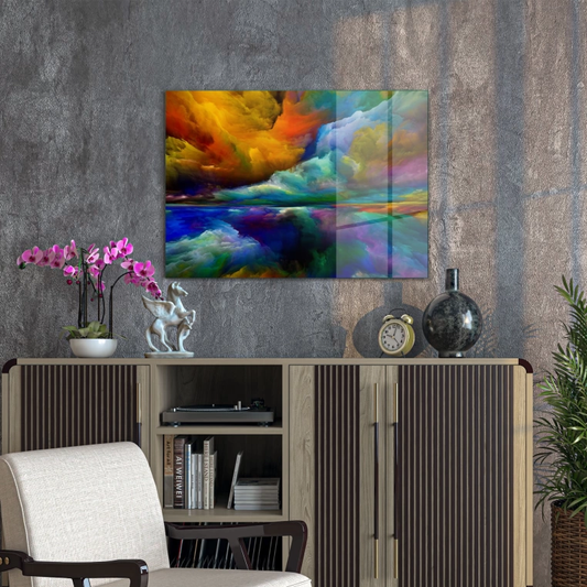 Vivantes Tempered Glass Wall Art - Colored Skies