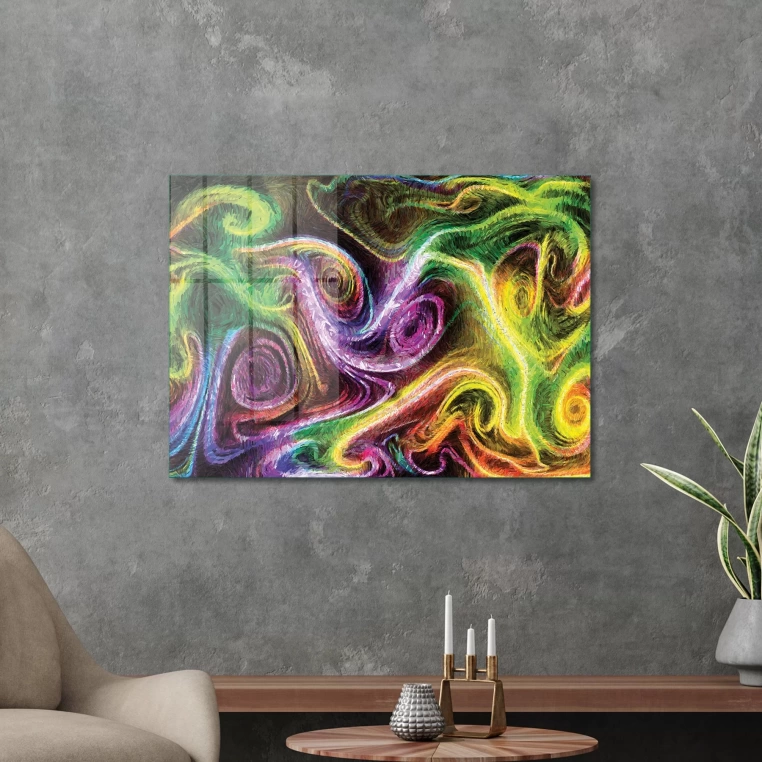 Vivantes Tempered Glass Wall Art - Neon Ambient