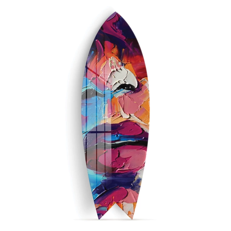 Vivantes Decorative Surfing Board in 4mm Tempered Glass-Face Art