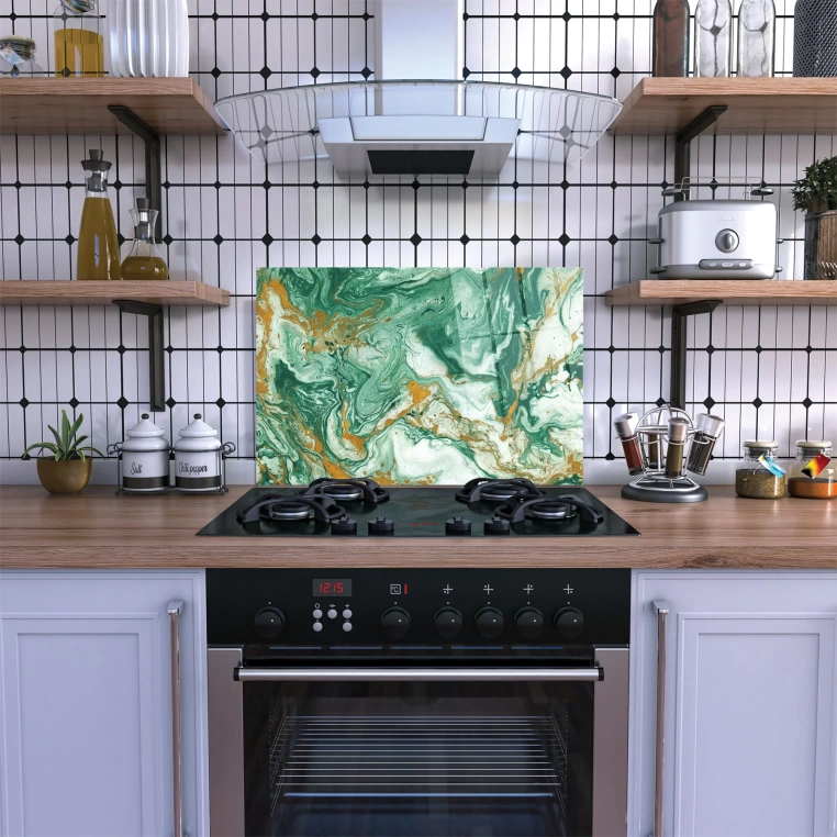 Vivantes Stove Back Tempered Glass Protector-Green Granite