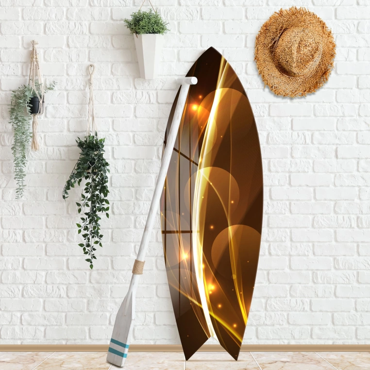 Vivantes Decorative Surfing Board in 4mm Tempered Glass-Light Show