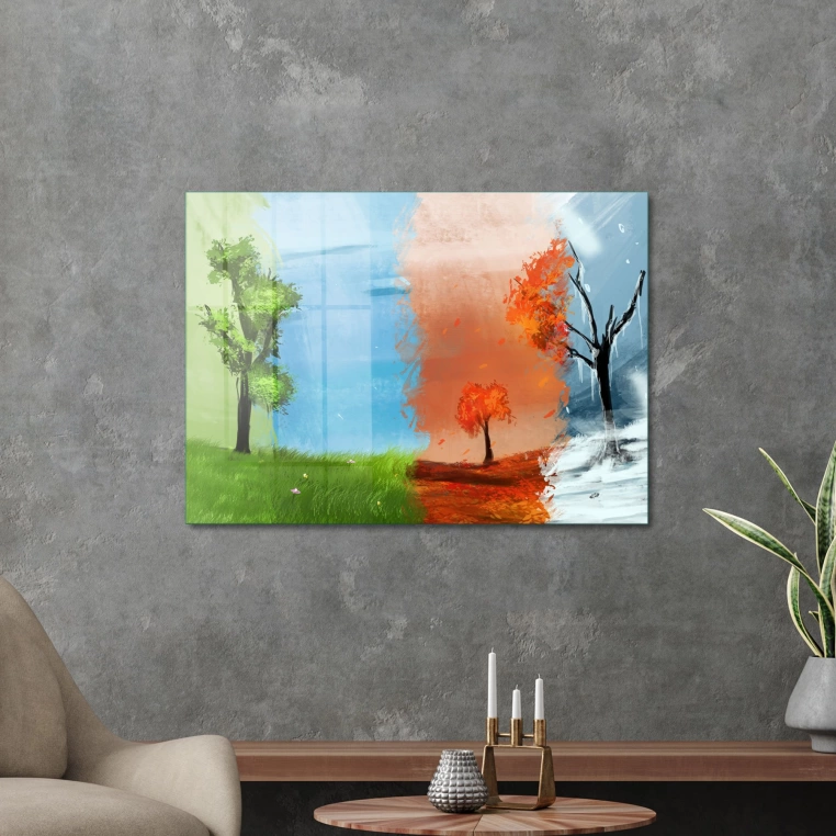 Vivantes Tempered Glass Wall Art - 4 Seasons