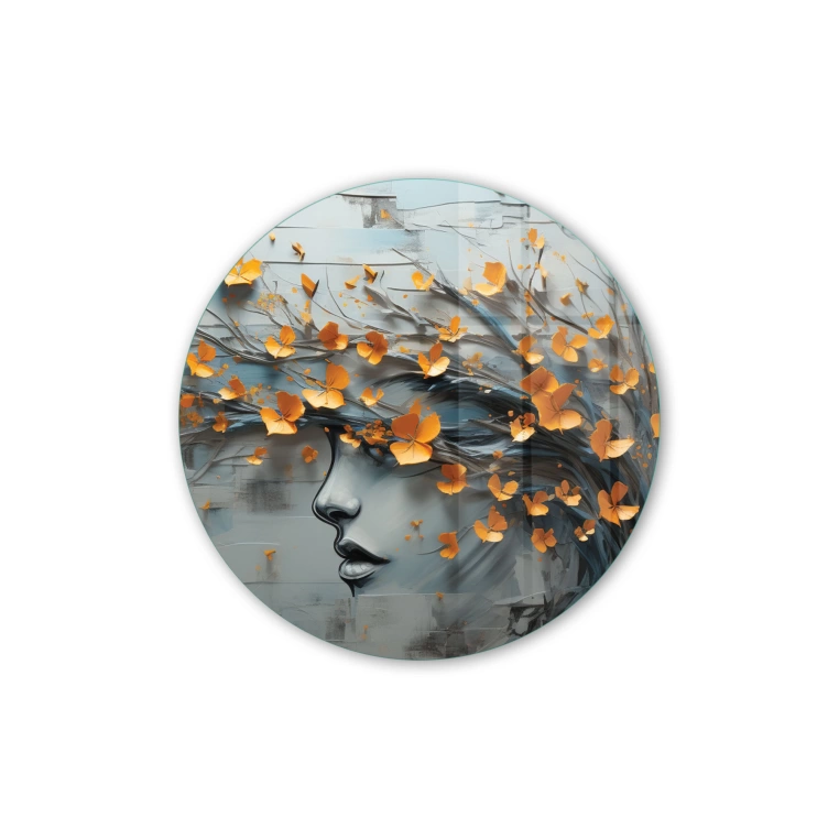 Vivantes Circle Glass Wall Art in 12" Diameter-Art in Woman