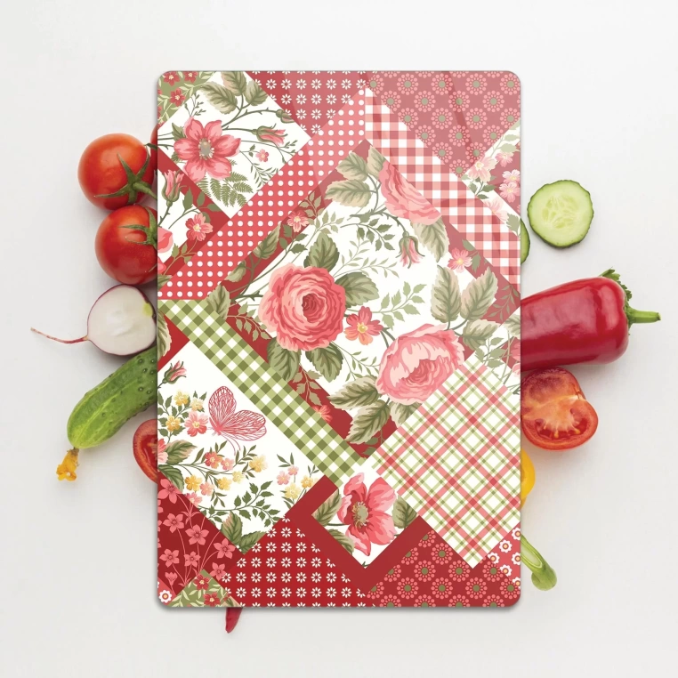 Tempered Glass Cutting Board - Vintage Roses