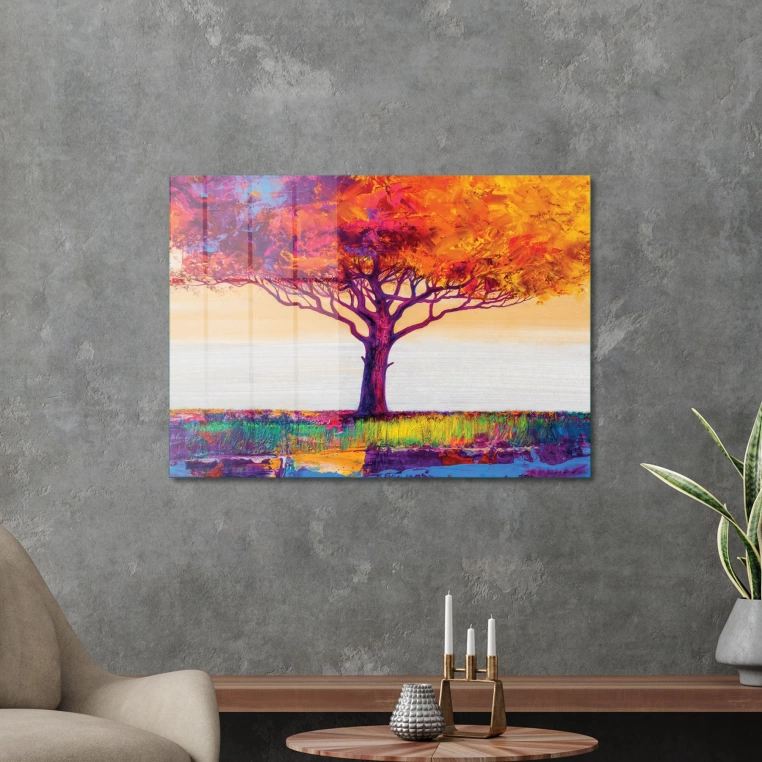 Vivantes Tempered Glass Wall Art - African Tree