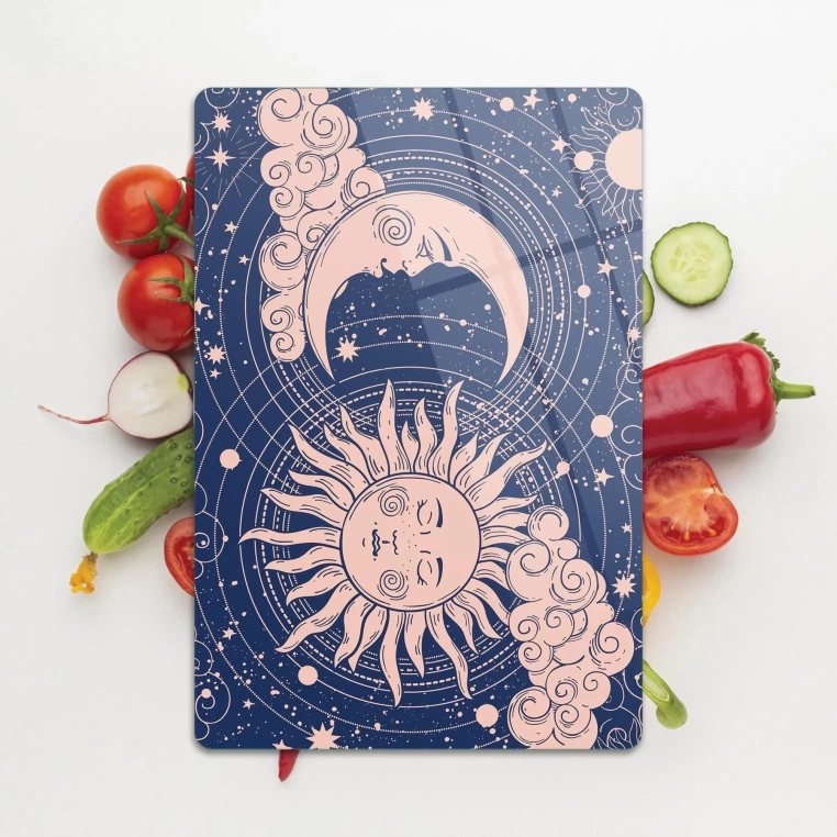 Tempered Glass Cutting Board - Sleepy Sun