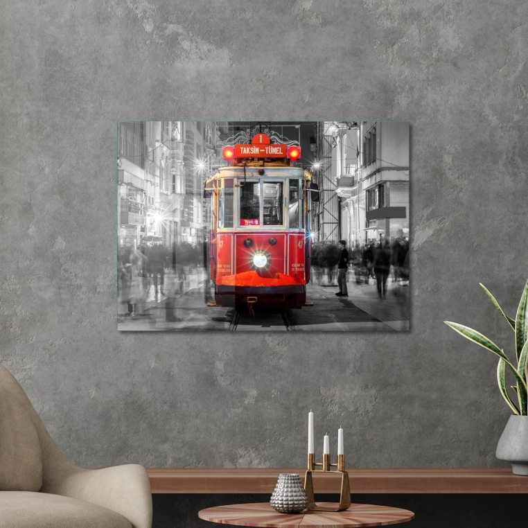 Vivantes Tempered Glass Wall Art - Taksim Traimway