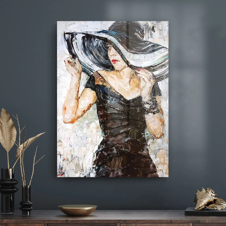 Vivantes Tempered Glass Wall Art - French Woman