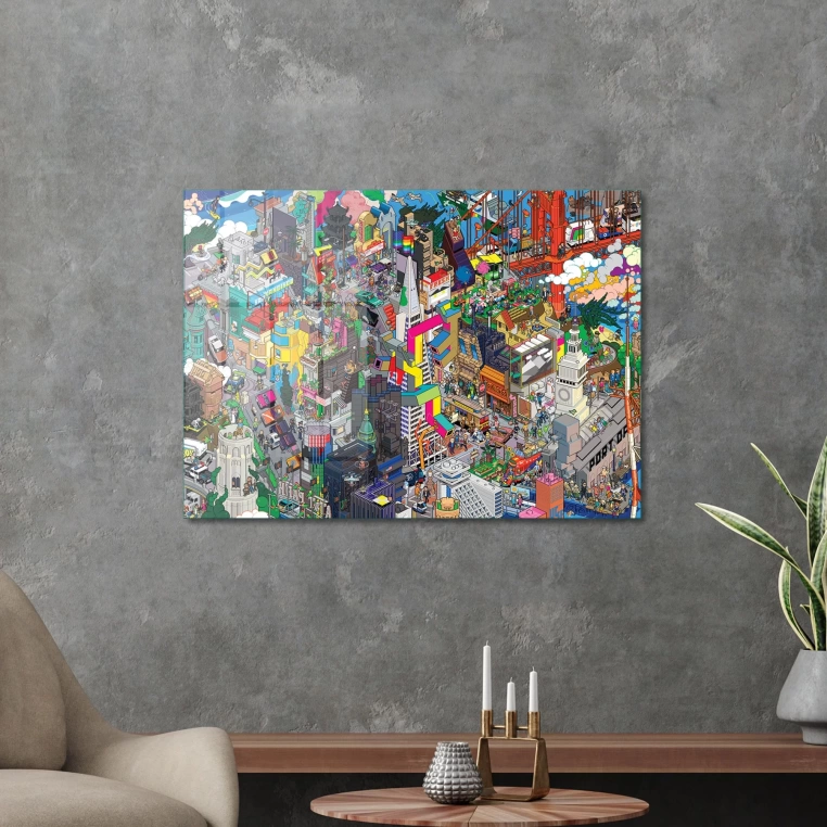 Vivantes Tempered Glass Wall Art - Pixel Urban Art