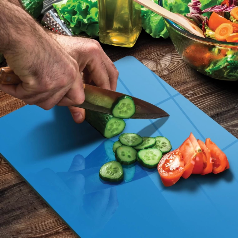 Tempered Glass Cutting Board - Blue