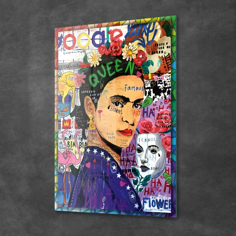 Vivantes Tempered Glass Wall Art - Pop Art Frida