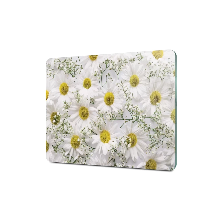 Tempered Glass Cutting Board - Daisies