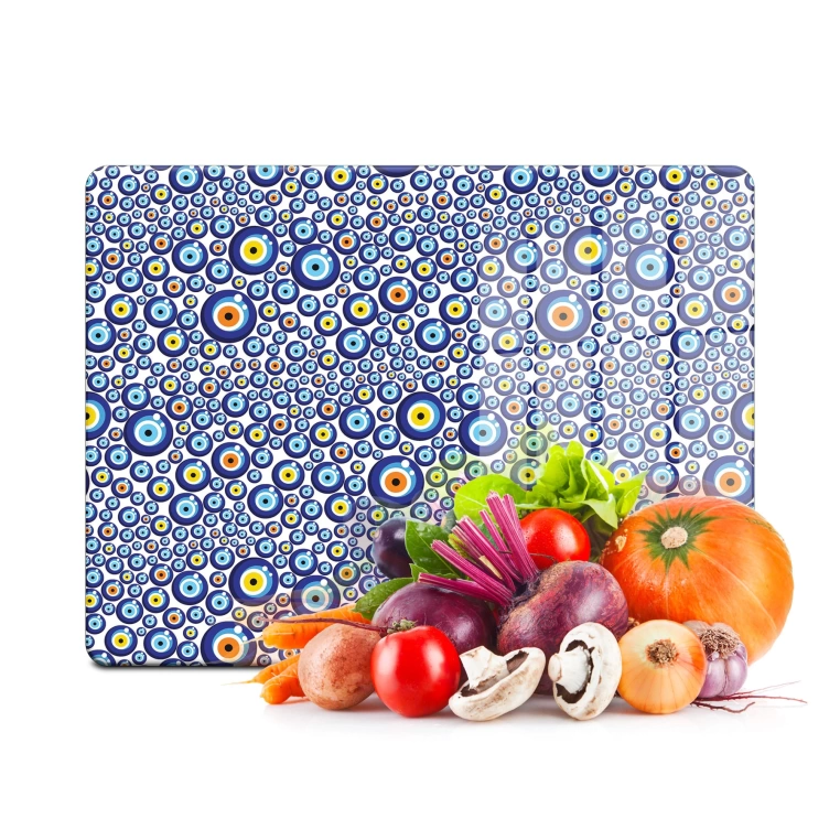 Tempered Glass Cutting Board - Colorful Evileyes