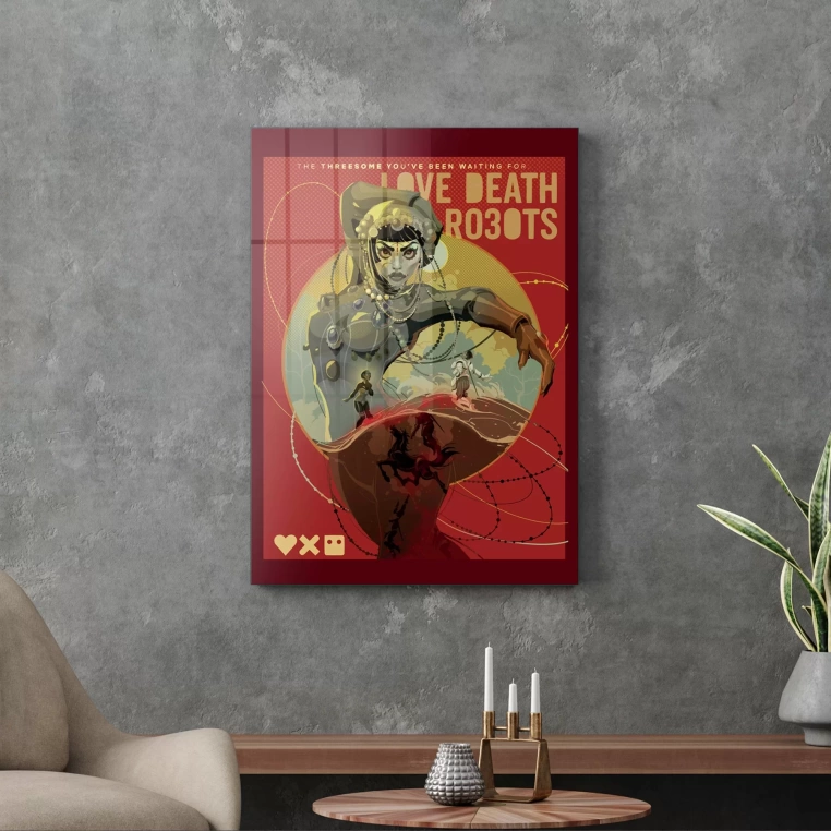 Vivantes Tempered Glass Wall Art - Love Death Robots