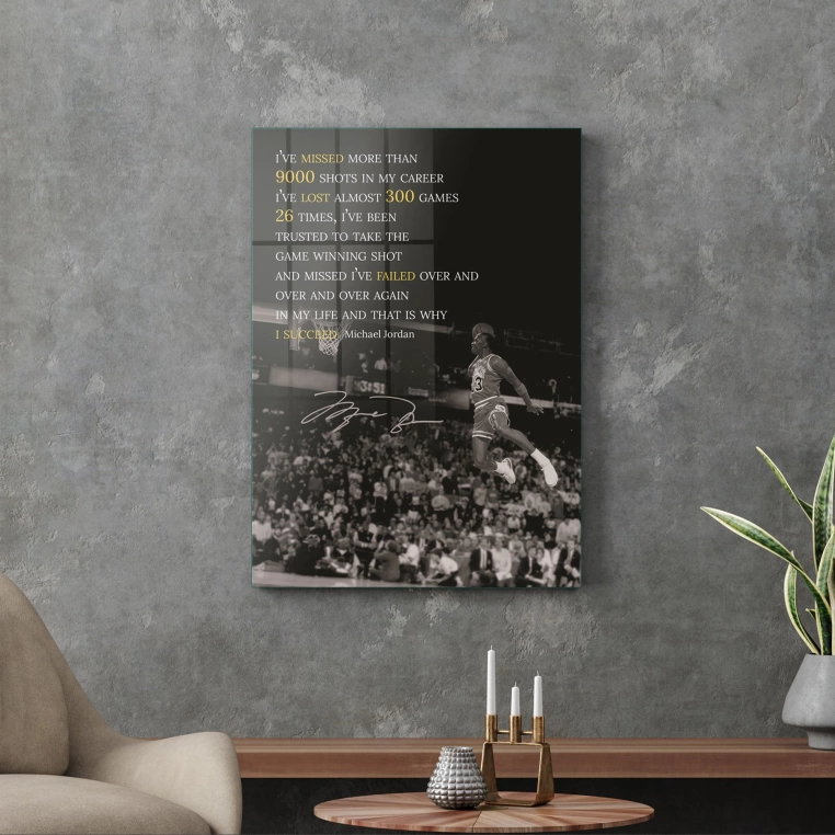 Vivantes Tempered Glass Wall Art - Michael Jordan