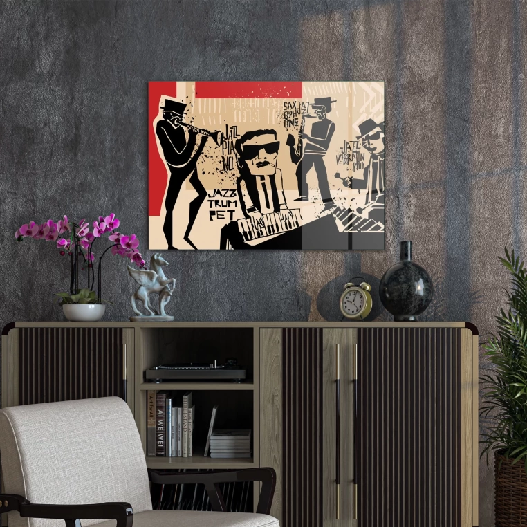 Vivantes Tempered Glass Wall Art - jazz