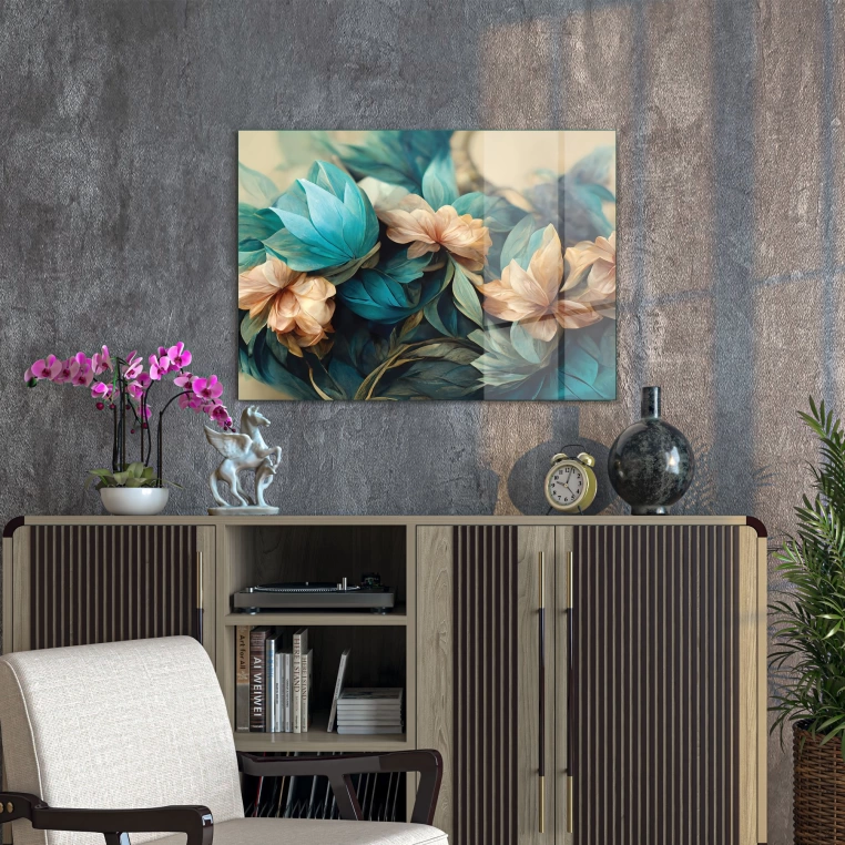 Vivantes Tempered Glass Wall Art - Retro Tulips