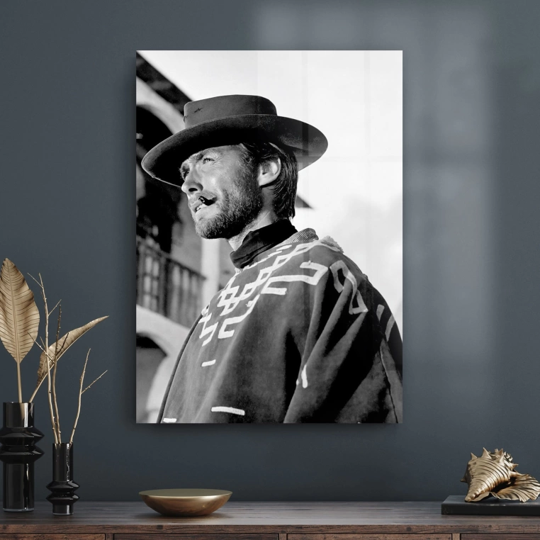 Vivantes Tempered Glass Wall Art - Clint Eastwood