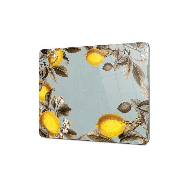 Tempered Glass Cutting Board - Retro Lemon