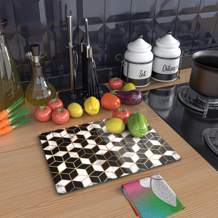 Tempered Glass Cutting Board - 3D Maze