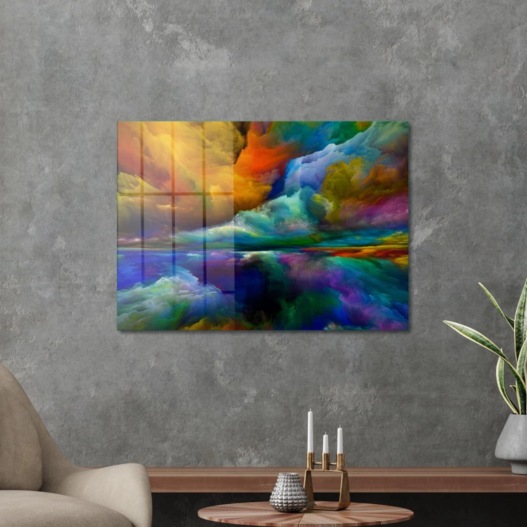 Vivantes Tempered Glass Wall Art - Colored Skies