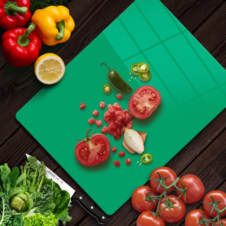 Tempered Glass Cutting Board - Greenish