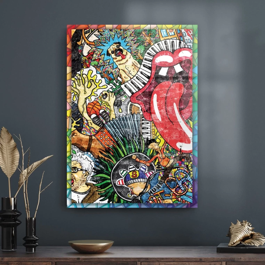 Vivantes Tempered Glass Wall Art - Pop Punk Art