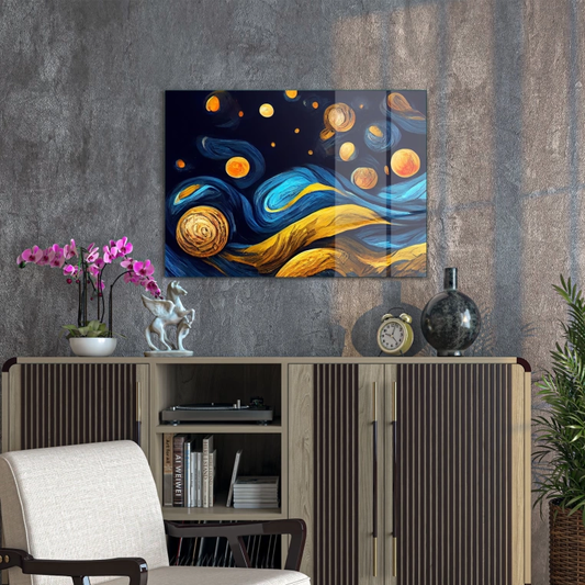 Vivantes Tempered Glass Wall Art - Abstract Universe