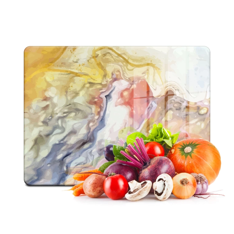 Tempered Glass Cutting Board - Colorful Marble