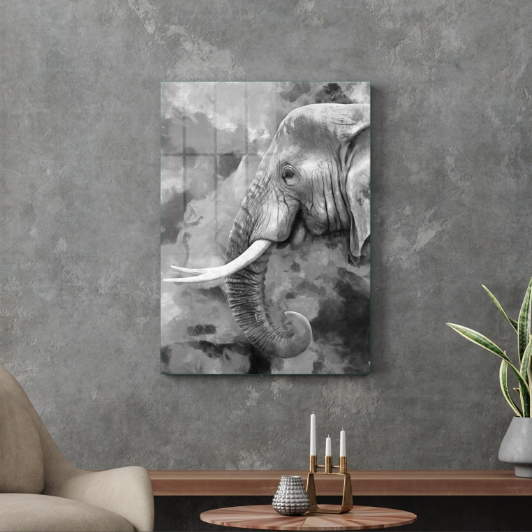 Vivantes Tempered Glass Wall Art - Old Elephant