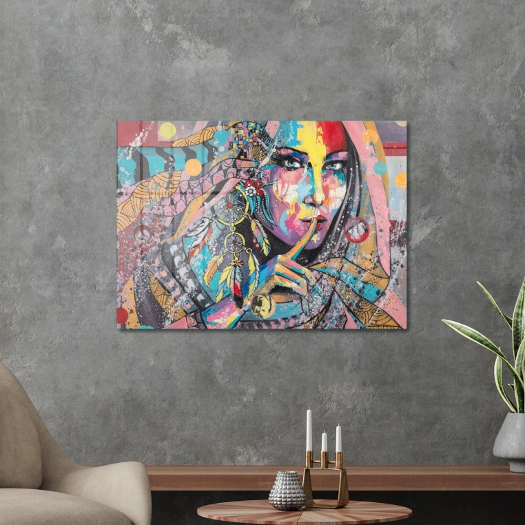 Vivantes Tempered Glass Wall Art - Beautiful women