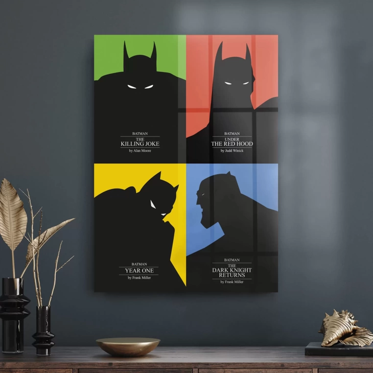 Vivantes Tempered Glass Wall Art - Batman History