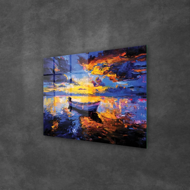 Vivantes Tempered Glass Wall Art - Dusk at the Beach