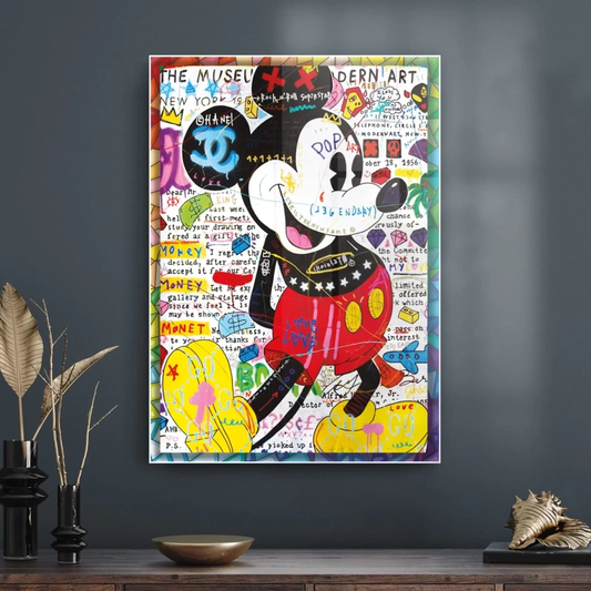 Vivantes Tempered Glass Wall Art - Pop Art Mickey