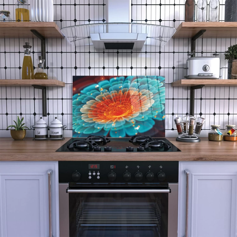 Vivantes Stove Back Tempered Glass Protector-AI Flower