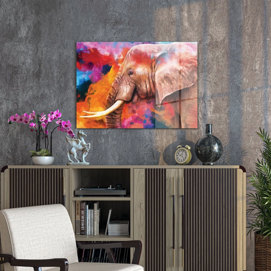 Vivantes Tempered Glass Wall Art - African Elephant