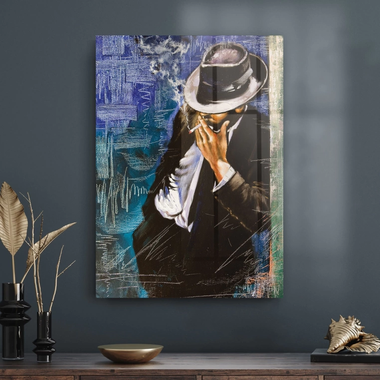 Vivantes Tempered Glass Wall Art - Man in the corner