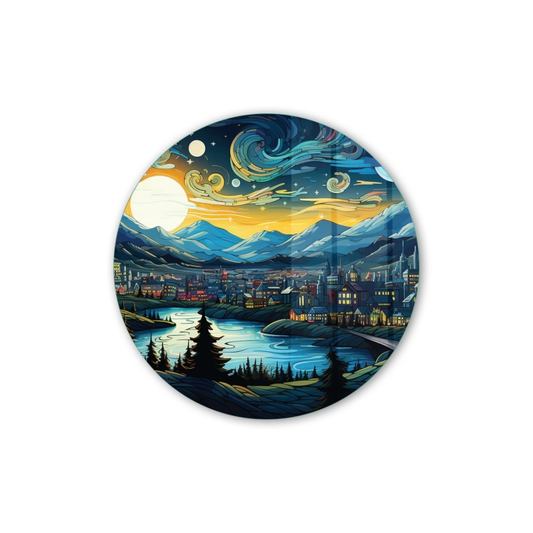 Vivantes Circle Glass Wall Art in 12" Diameter-German Village