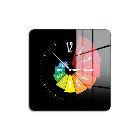 Vivantes Decorative Glass 12 inch Wall Clock Rainbow