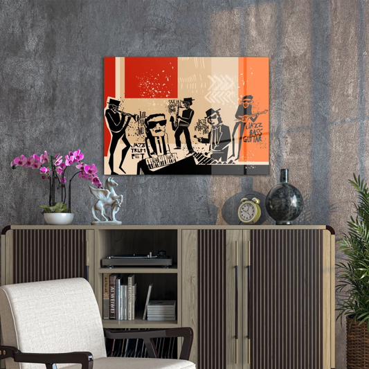 Vivantes Tempered Glass Wall Art - Group Jazz