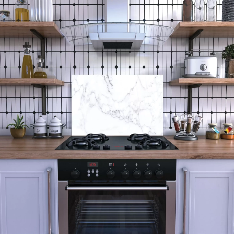 Vivantes Stove Back Tempered Glass Protector- Marble