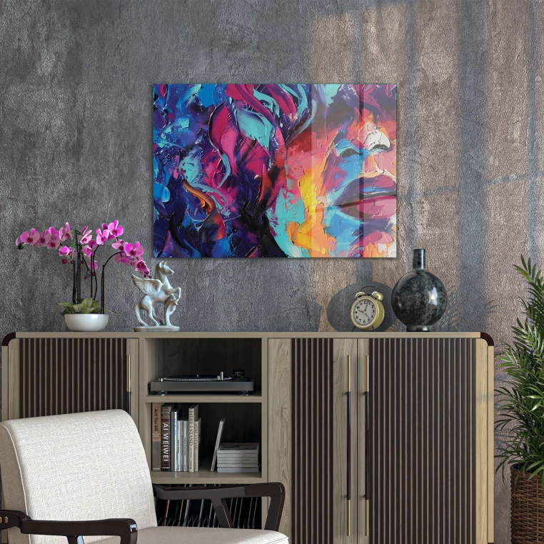 Vivantes Tempered Glass Wall Art - Abstract Beauty