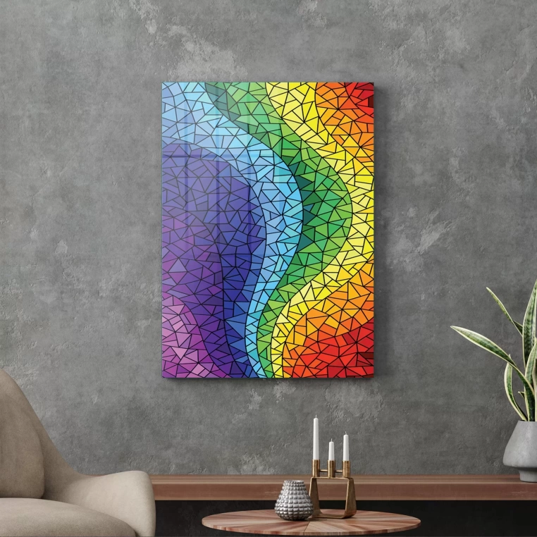 Vivantes Tempered Glass Wall Art - Modern Rainbow