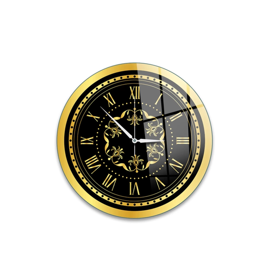 Vivantes Decorative Glass 12 inch Wall Clock Golden Round