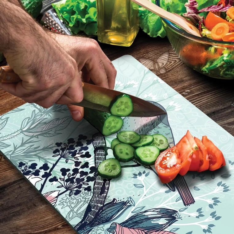 Tempered Glass Cutting Board - Little Green Birdie