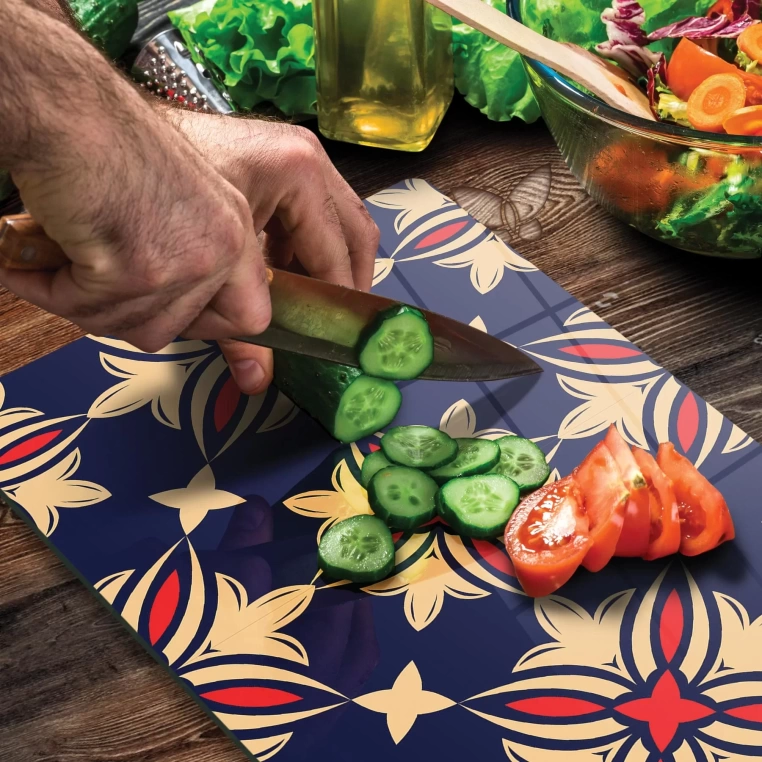 Tempered Glass Cutting Board - Classic Tile