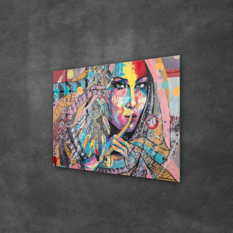 Vivantes Tempered Glass Wall Art - Beautiful women