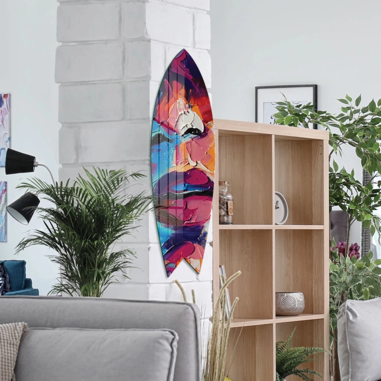 Vivantes Decorative Surfing Board in 4mm Tempered Glass-Face Art