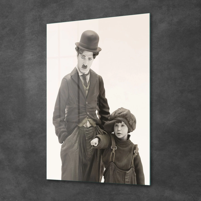 Vivantes Tempered Glass Wall Art - Charlie Chaplin